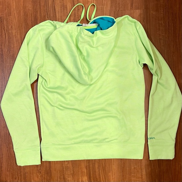 Under Armour Neon Green Pull Over Hoodie Jacket Cold Gear Semi Fitted Size Small - Picture 5 of 8